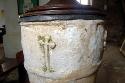 detail of cross on font January 2008